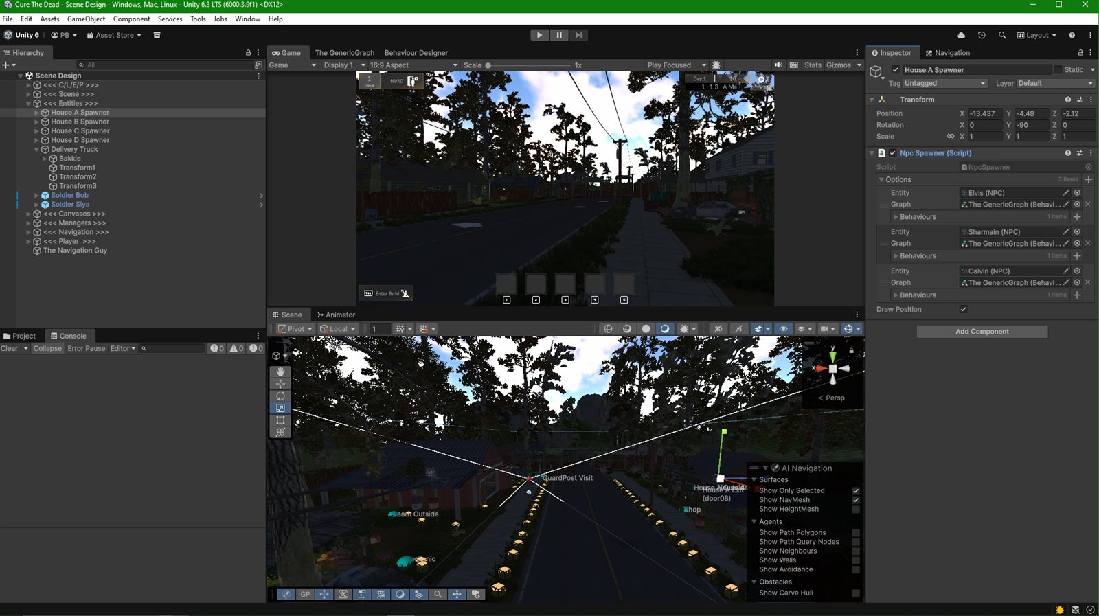 NPC AI and NavMesh navigation in Unity