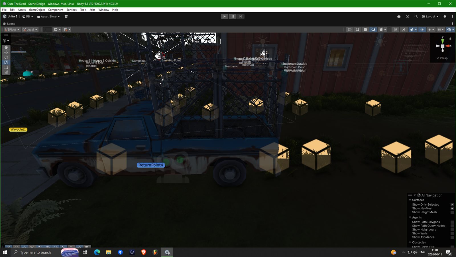 Delivery truck system with cargo in Unity