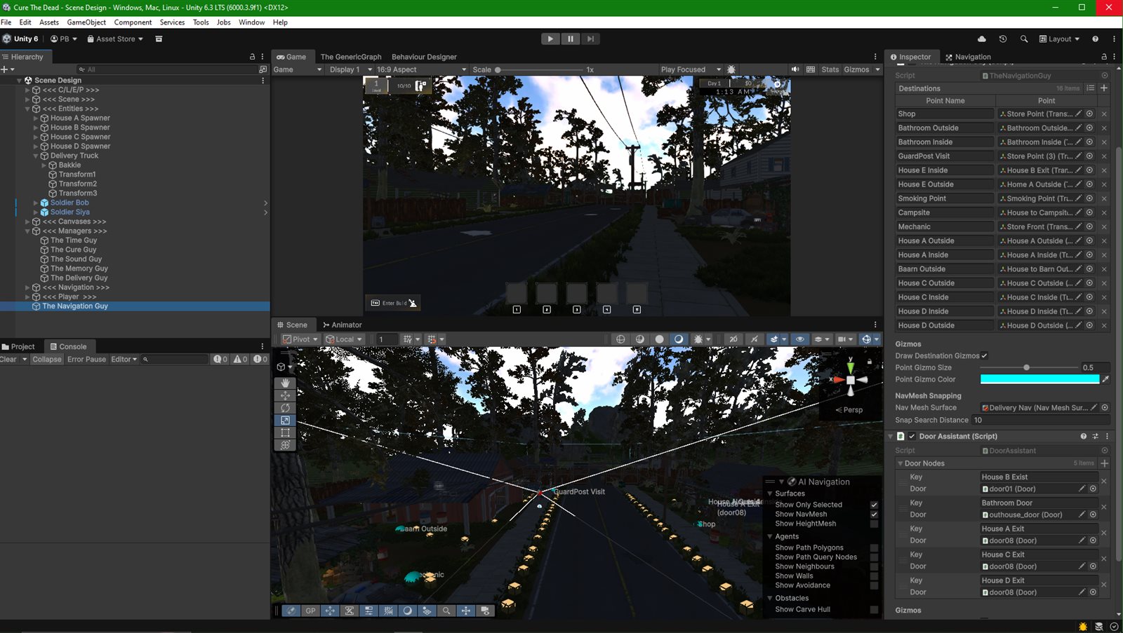 Interactive door animator system in Unity
